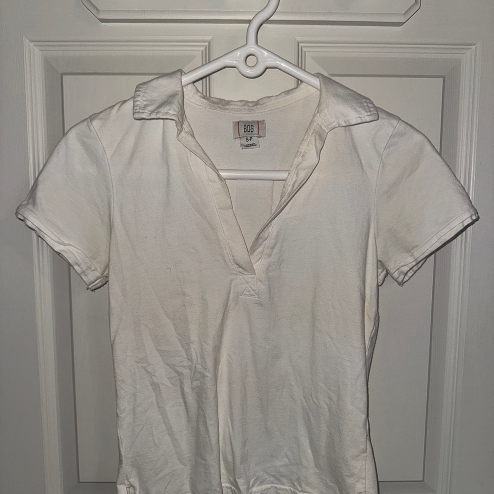 Urban Outfitters White Collared Tee
